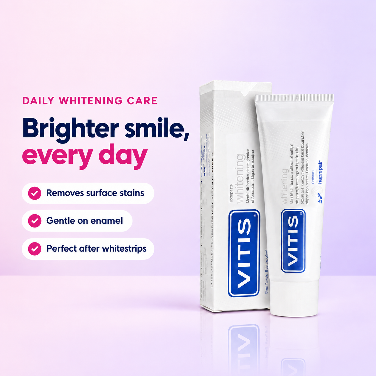 Vitis Whitening Toothpaste - key benefits