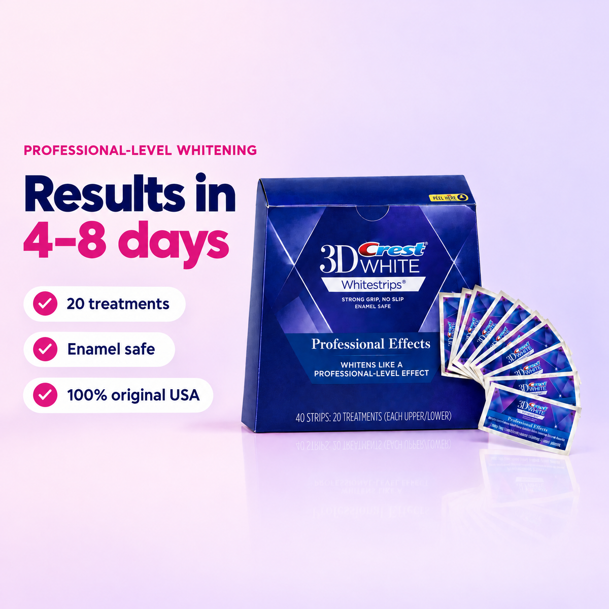 Crest 3D White Whitestrips Professional Effects - key benefits