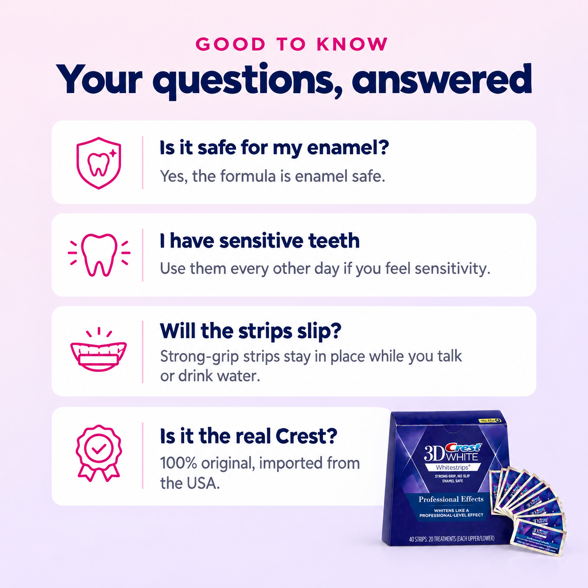 Crest Whitestrips questions answered