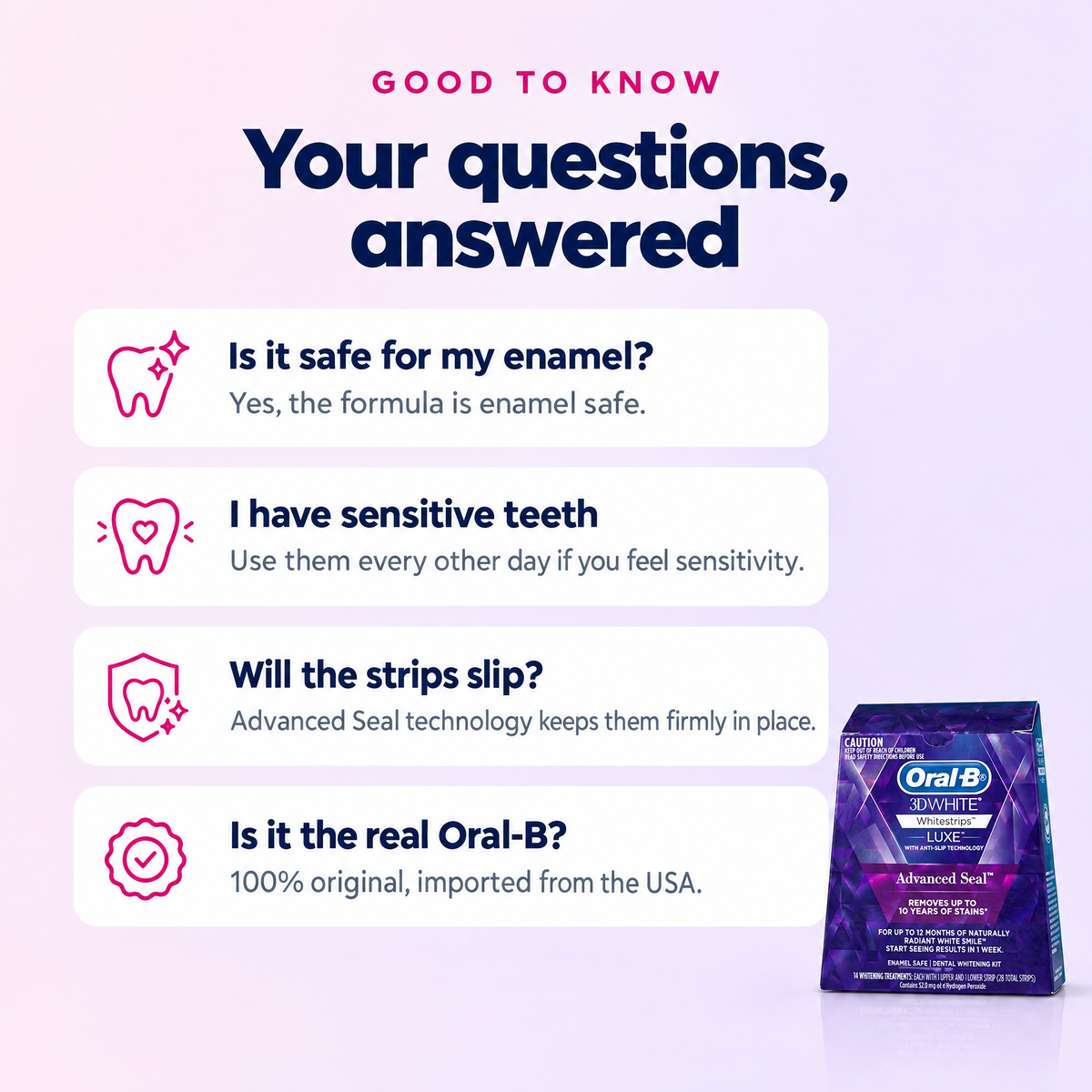 Oral-B Whitestrips questions answered
