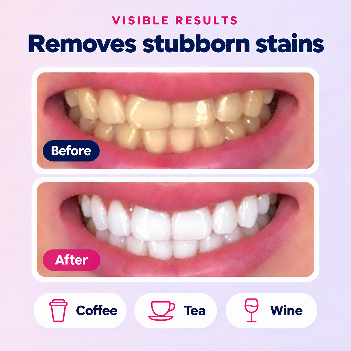 Before and after - removes stubborn stains