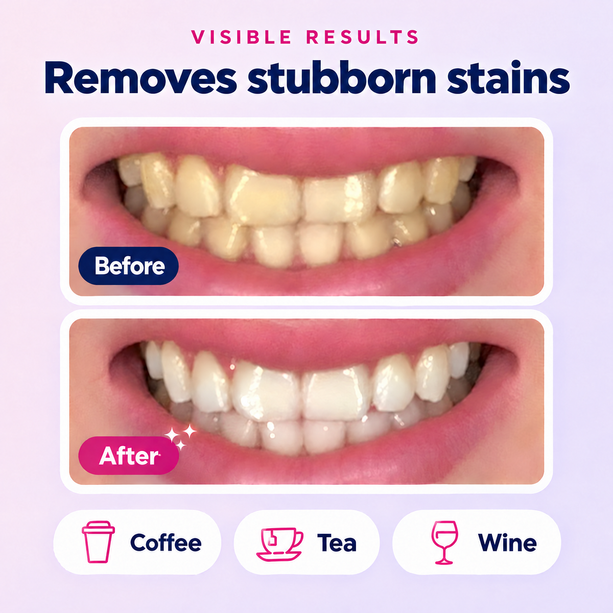 Before and after - removes stubborn stains